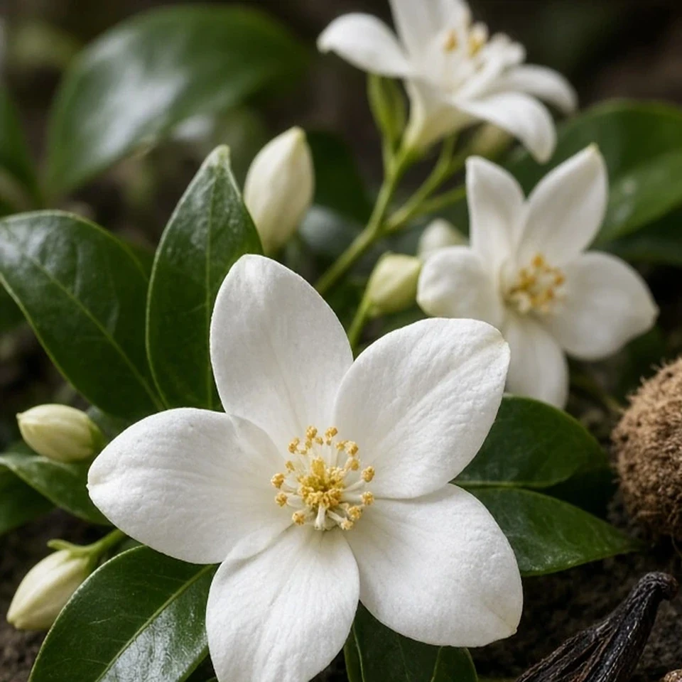 Atmospheric interpretation of bright white flowers, more present than expected for a fragrance built on musk.