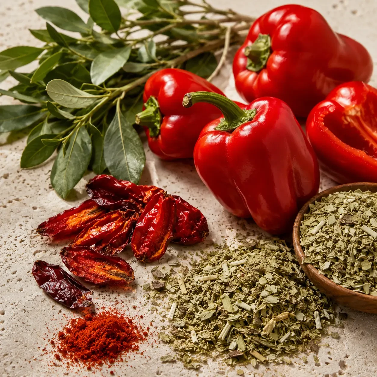 Atmospheric interpretation of paprika and mate cut through the flower like a draft through a warm room.
