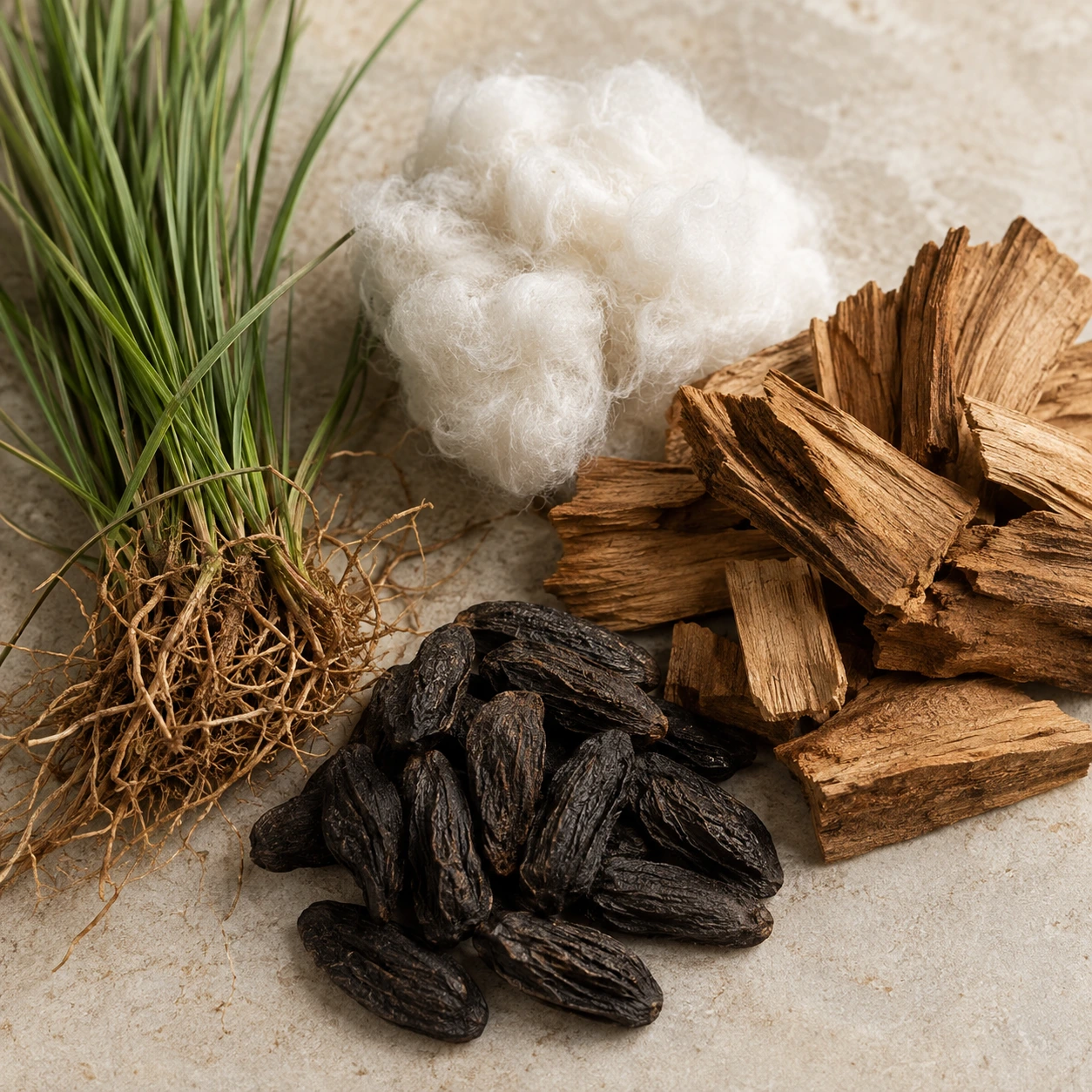 Atmospheric interpretation of cedarwood and vetiver dry the light down over tonka and musks.