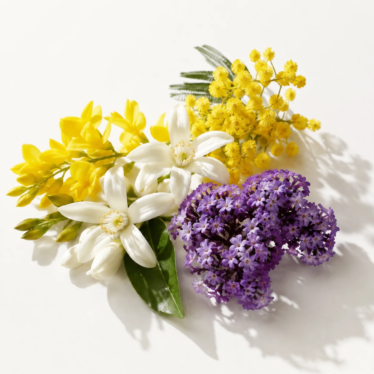 Atmospheric interpretation of broom, mimosa and heliotrope, heavy with pollen.