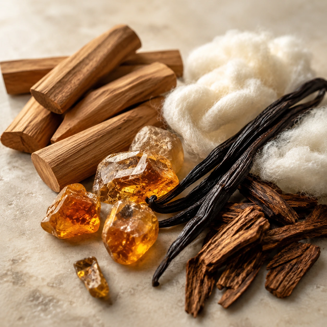 Atmospheric interpretation of sandalwood, vanilla and musks gather around a diffusive amber-wood frame.