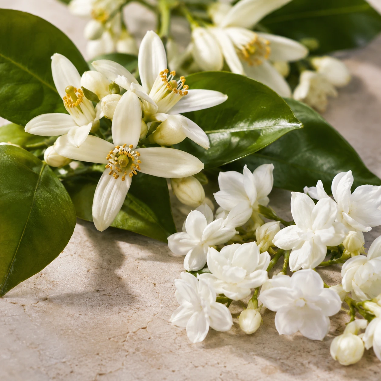 Atmospheric interpretation of orange blossom and jasmine unfold into a warm white-floral halo.
