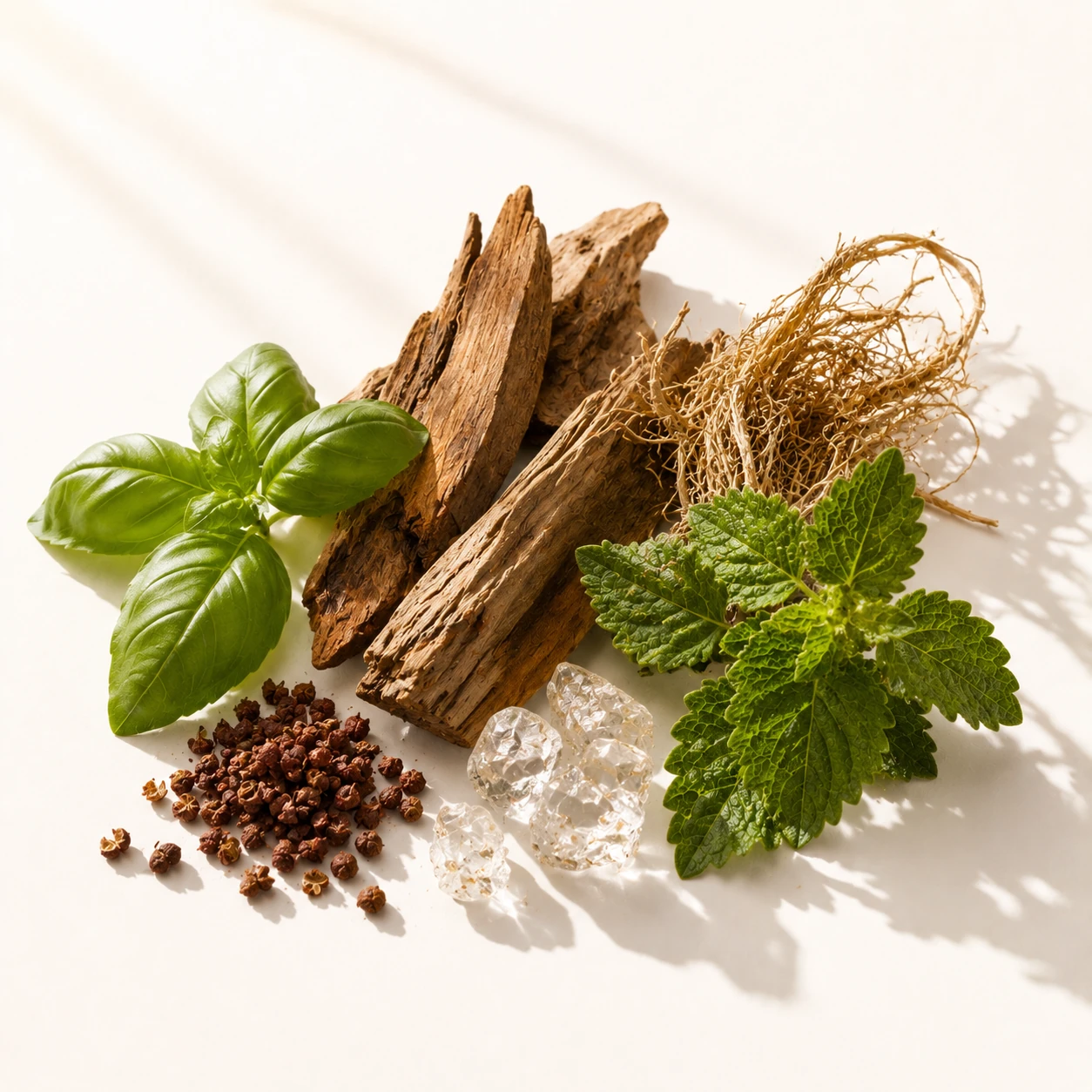 Atmospheric interpretation of green, peppery and woody, arriving together.