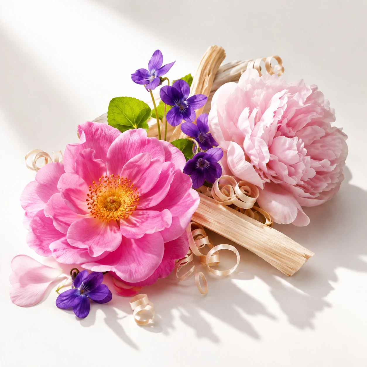 Atmospheric interpretation of the couture heart: rose, peony and cashmere wood.