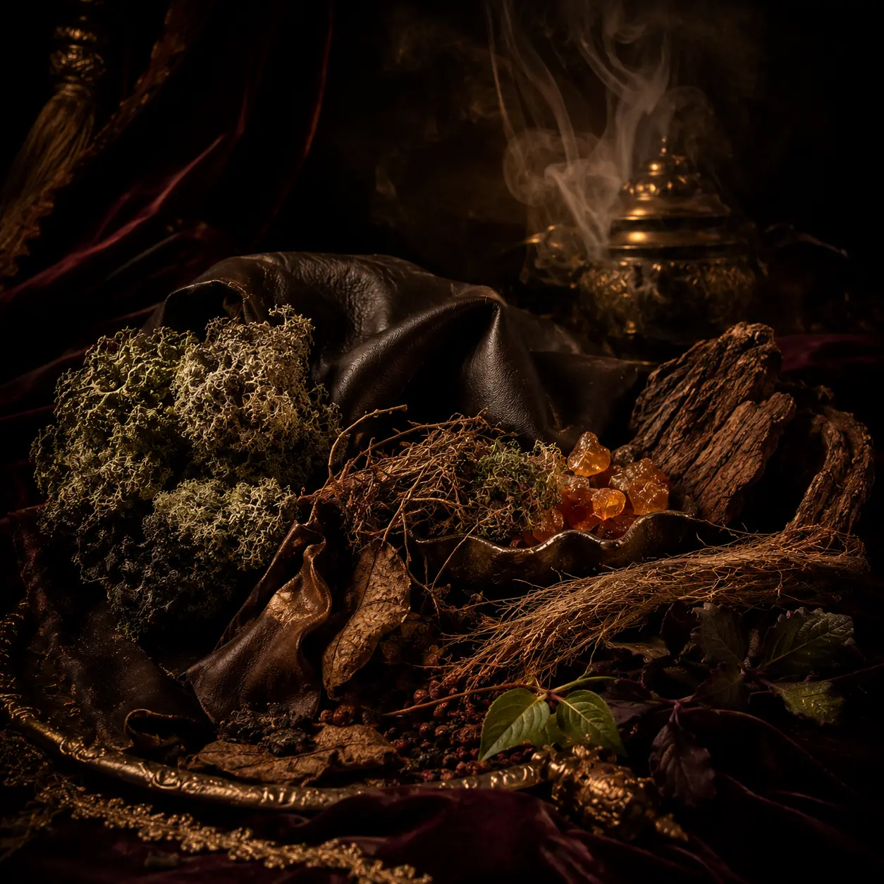 Atmospheric interpretation of moss, leather and resins command the final act.
