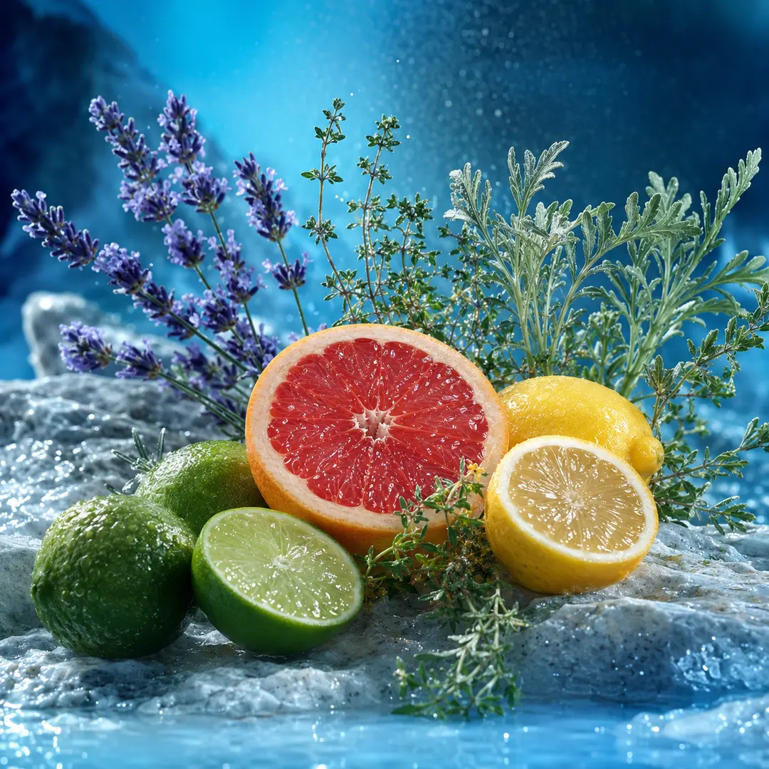 Atmospheric interpretation of a horizon made of citrus.