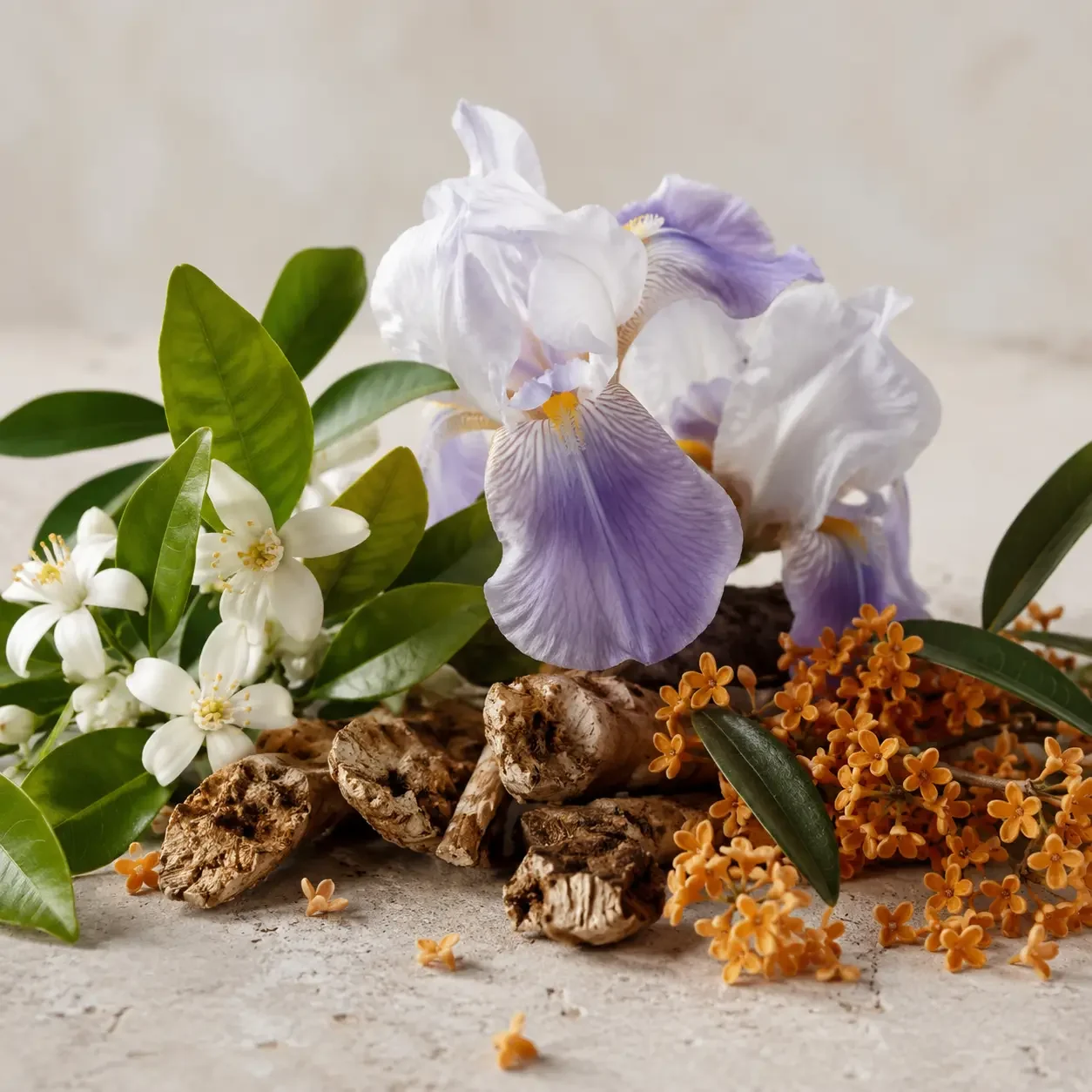 Atmospheric interpretation of orris turns the floral blaze into velvet.