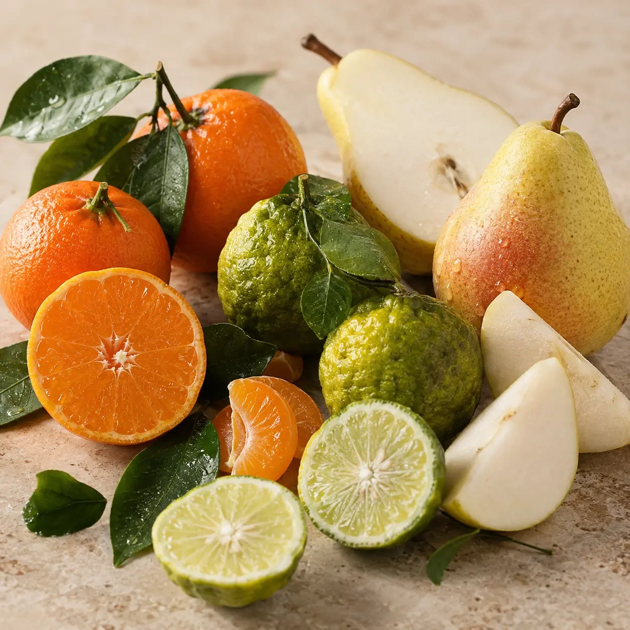 Atmospheric interpretation of mandarin and bergamot flash around a juicy pear centre.