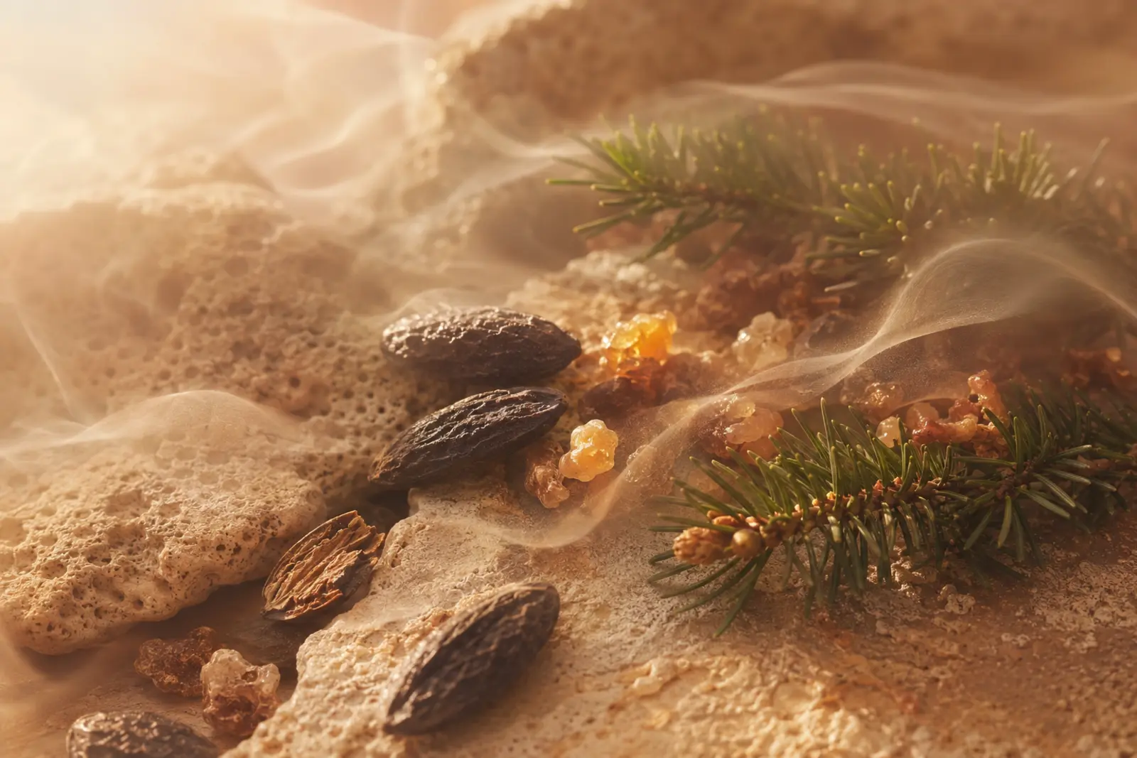 Atmospheric interpretation of warm skin. a trail without edges.
