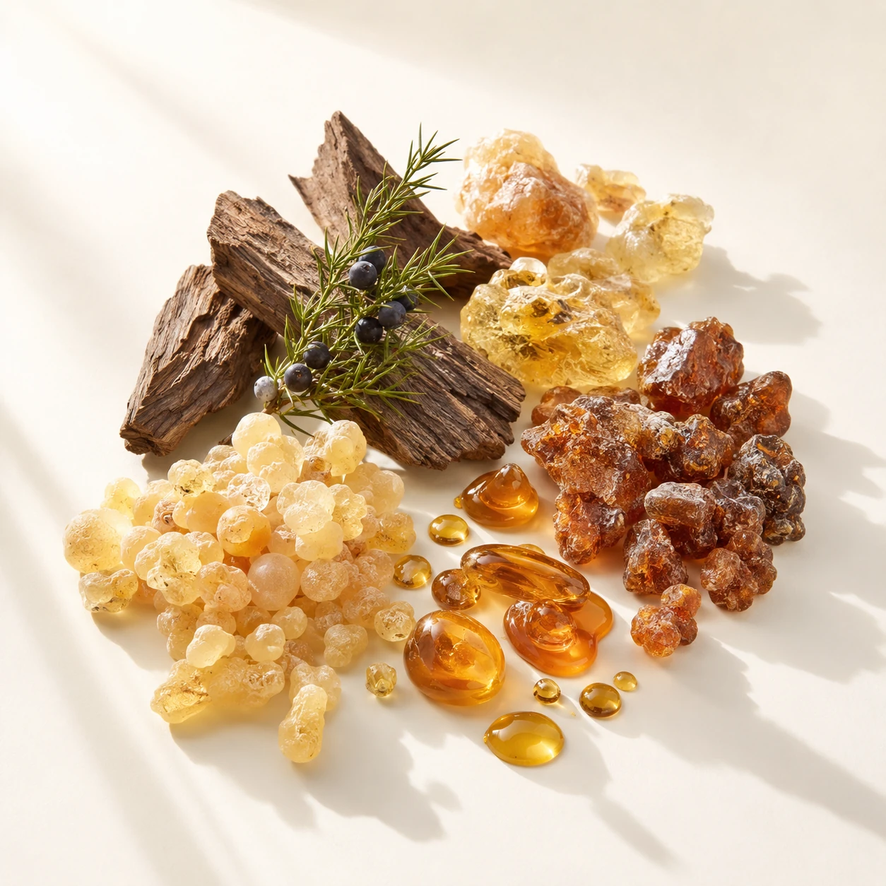 Atmospheric interpretation of a dense incense base with a smoky, tar-like finish.
