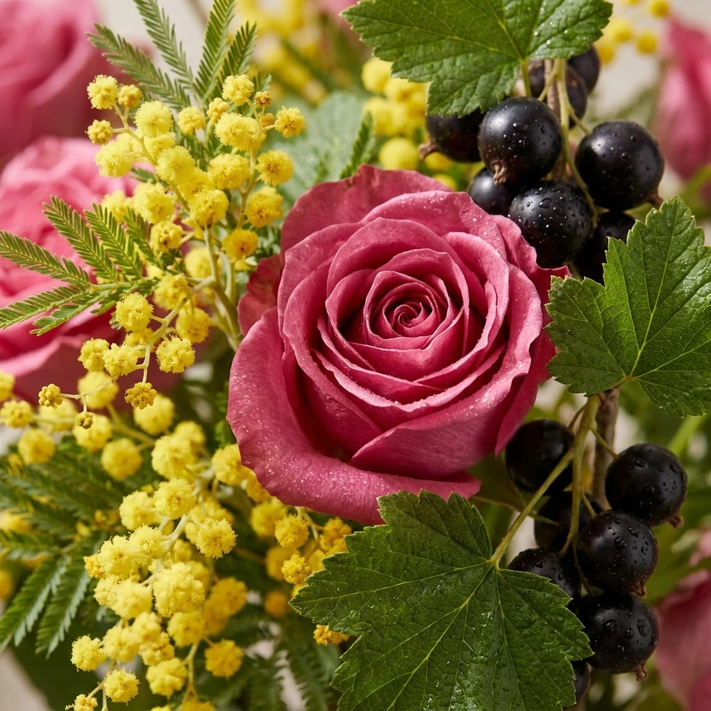 Atmospheric interpretation of turkish rose finally arrives, dense and a little severe, next to dark blackcurrant.