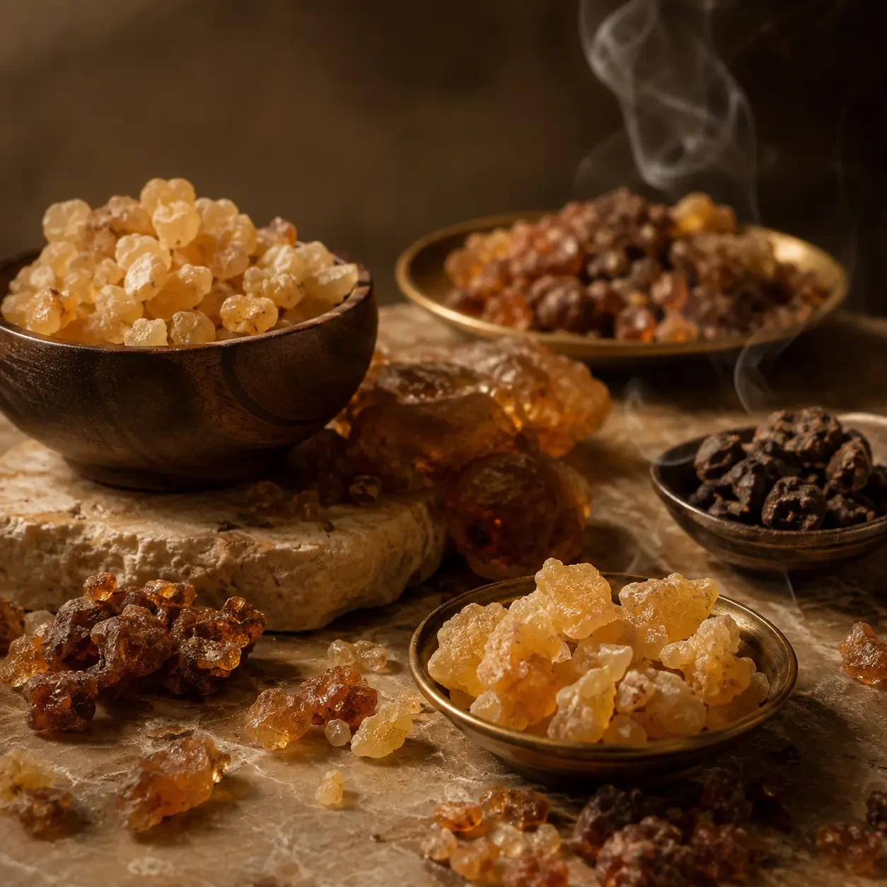 Atmospheric interpretation of gourmand warmth settles around tobacco in a resinous shadow.