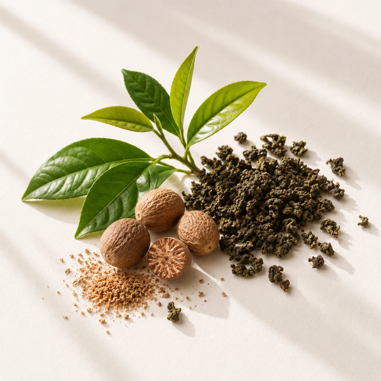 Atmospheric interpretation of oolong tea and nutmeg build a smoky, nutty heart.